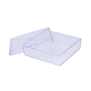 CAIXA PLASTICA GERBOX COM CALCO MED 11X11X 3.5 CM EM PS-JPROLAB